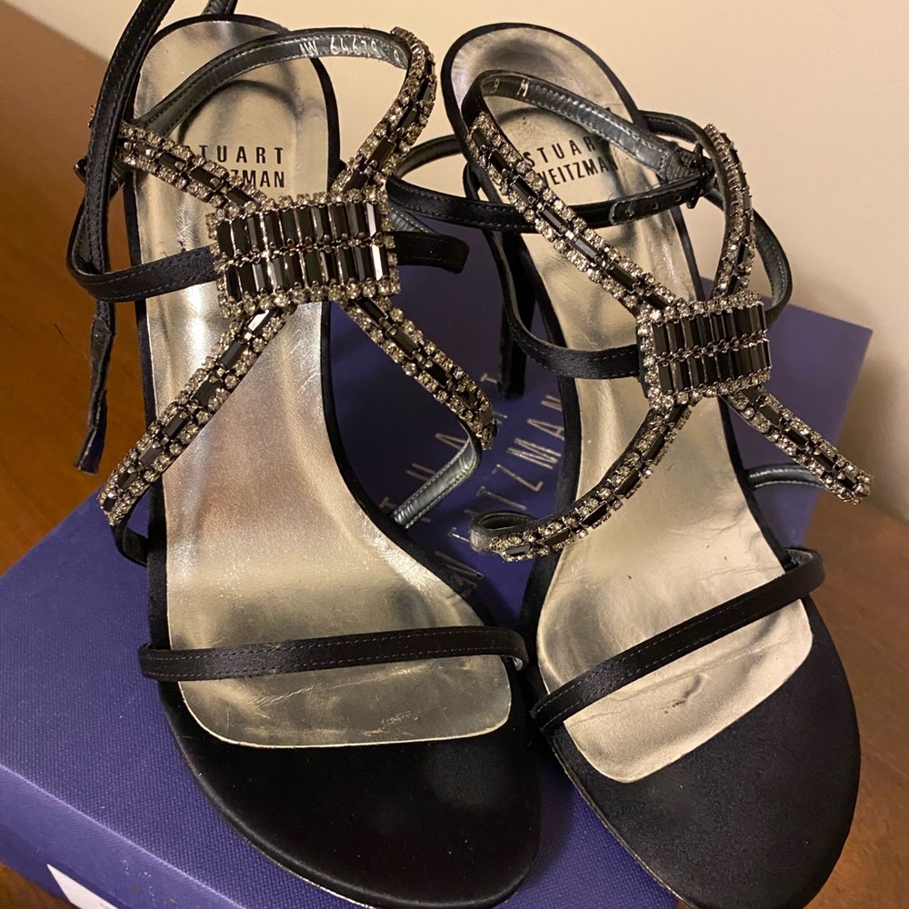 Stuart Weitzman beaded strappy heels